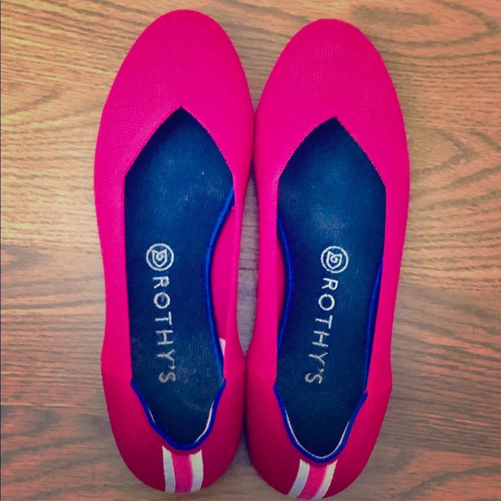 Rothys Hot Pink Flat 9 1/2